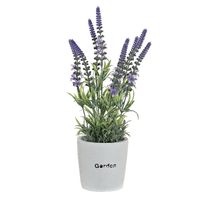 Lavendel bloemen kunstplant in bloempot - paarse bloemen - 10 x 36 cm