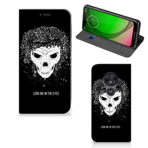 Mobiel BookCase Motorola Moto G7 Play Skull Hair