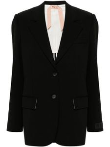 Nº21 blazer à revers crantés - Noir