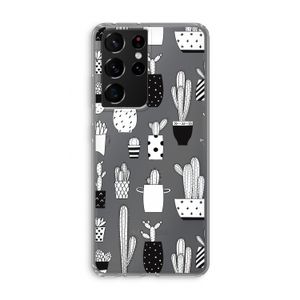 Cactusmotief: Samsung Galaxy S21 Ultra Transparant Hoesje
