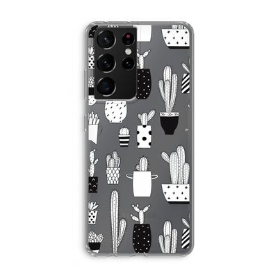 Cactusmotief: Samsung Galaxy S21 Ultra Transparant Hoesje