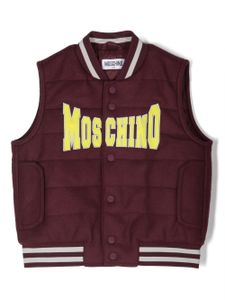 Moschino Kids gilet à patch logo - Violet