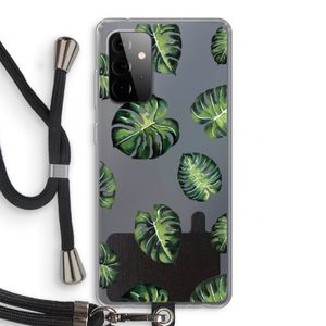 Tropische bladeren: Samsung Galaxy A72 5G Transparant Hoesje met koord