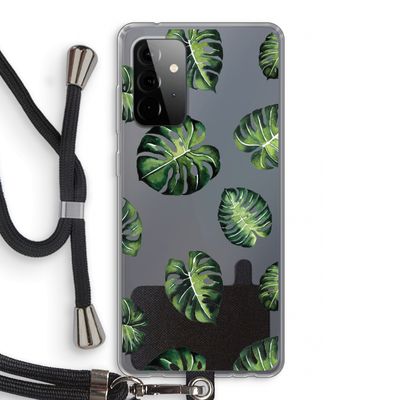 Tropische bladeren: Samsung Galaxy A72 5G Transparant Hoesje met koord