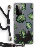 Tropische bladeren: Samsung Galaxy A72 5G Transparant Hoesje met koord