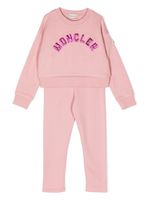 Moncler Enfant survêtement en coton à patch logo - Rose - thumbnail