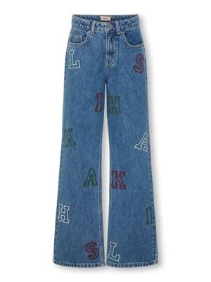 Kids ONLY winter jeansbroek meisjes - blauw - KogJuicy - wide leg fit