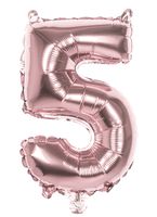 Cijfer Ballon '5' Folie Rosé Goud 36cm