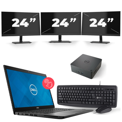Dell Latitude 7490 - Intel Core i7-8e Generatie - 14 inch - Touch - 16GB RAM - 256GB SSD - Windows 11 + 3x 24 inch Monitor