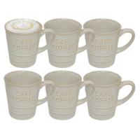 Secret de gourmet Koffiemok - 8x - wit - keramiek - 200 ml - beker - mokken