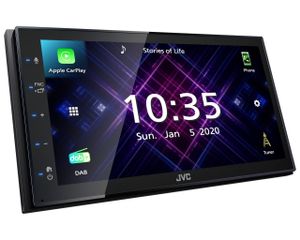 JVC KWM565DBT Autoradio met scherm dubbel DIN Aansluiting voor achteruitrijcamera, DAB+ tuner, Bluetooth handsfree