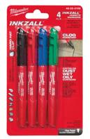 Milwaukee Accessoires INKZALL Fijne punt kleur Markeerstift 4-delig Set: zwart, rood, blauw en groen - 48223106