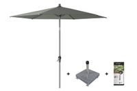 Platinum Riva stokparasol 2,5 m. rond - Olive met voet en hoes