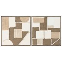 Schilderij Home ESPRIT Jute Papier 60 X 3,6 X 60 CM (2 Stuks)