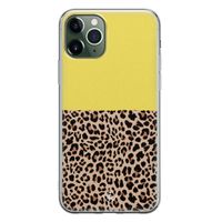 iPhone 11 Pro Max siliconen hoesje - Luipaard geel - thumbnail