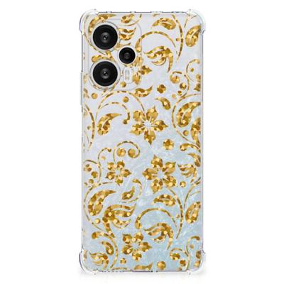 Xiaomi Poco F5 Case Gouden Bloemen Xiaomi Poco F5 Case Gouden Bloemen