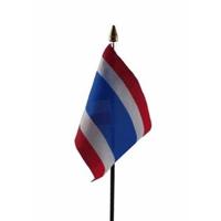 Thailand - mini vlaggetje van 10 x 15 cm op stokje - Landen vlag - H27 cm