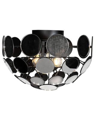 Zwarte plafondlamp met spiegels en E27 fittingen By Rydens Vanita