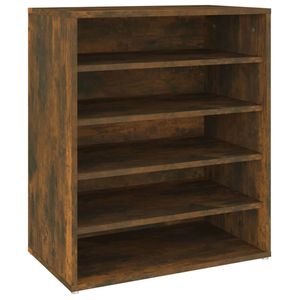 vidaXL Schoenenkast 60x35x70 cm bewerkt hout gerookt eikenkleurig