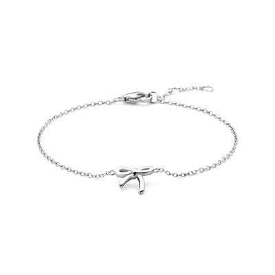 Gerhodineerd 925 Zilveren Armband met Strik - Verstelbare Lengtes (16-18cm) | Fijn en Elegant Design