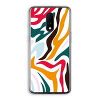 Colored Zebra: OnePlus 7 Transparant Hoesje