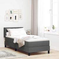 Boxspringbed met matras - donkergrijs, 80 x 200 cm stof