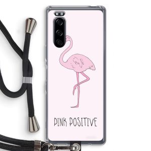 Pink positive: Sony Xperia 5 Transparant Hoesje met koord