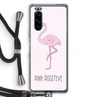 Pink positive: Sony Xperia 5 Transparant Hoesje met koord