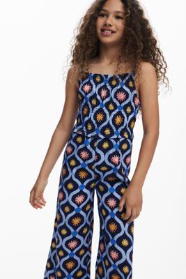 Gerimpelde jumpsuit met zonnetjes - BLUE - 5/6