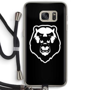Angry Bear (black): Samsung Galaxy S7 Transparant Hoesje met koord