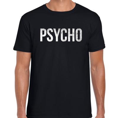 Psycho halloween verkleed t-shirt - zwart - voor heren - horror - party