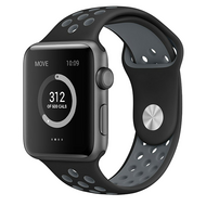 Sportbandje - Maat: M/L - Zwart + Grijs - Geschikt voor Apple watch 38mm / 40mm / 41mm