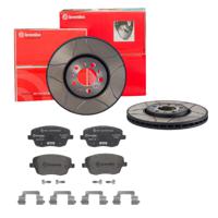 Remmenset, remschijf BREMBO, Remschijftype: Binnen geventileerd, Inbouwplaats: Vooras, u.a. für Skoda, Seat, VW