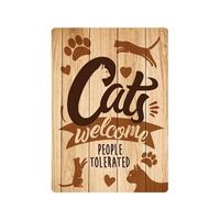 Plenty gifts Waakbord blik cats welcome people tolerated - thumbnail