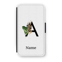 Charcoal Flora: iPhone X Flip Hoesje