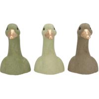 Daan Kromhout Beeld duck head groen 20 cm 3 assorti | 6 stuks