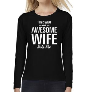 Awesome wife / vrouw cadeau t-shirt long sleeves dames