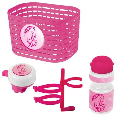 Messingschlager Ventura accessoiresset paard meisjes roze/wit 4-delig