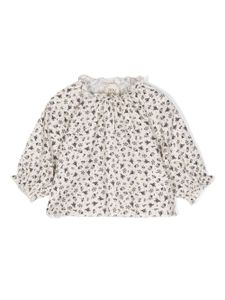 Douuod Kids blouse en coton Eucelade à fleurs - Tons neutres