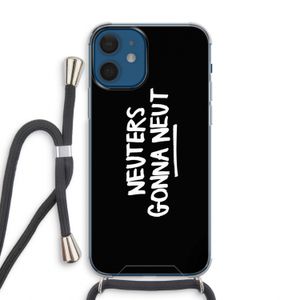 Neuters (zwart): iPhone 12 Transparant Hoesje met koord