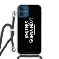 Neuters (zwart): iPhone 12 Transparant Hoesje met koord