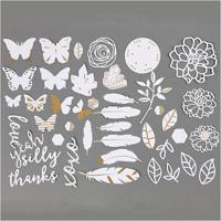 Creativ Company Labels met goudkleurige motieven voor aquarel, afm 1,5-10 cm, 44 stuk/ 1 doos