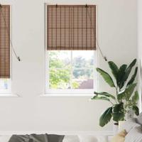 Raambuiten & Gordijnen met gordijnen Bruin 90 x 220 cm Bamboe