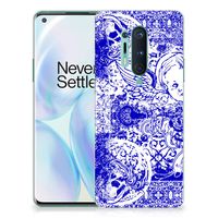 Silicone Back Case OnePlus 8 Pro Angel Skull Blauw - thumbnail