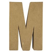 Beschilderbare letter M van papier mache   -