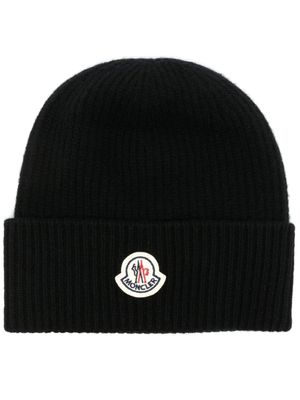 Moncler bonnet à patch logo - Noir
