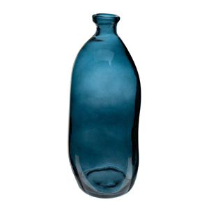 Atmosphera bloemenvaas Organische fles vorm - blauw transparant - glas - H51 x D23 cm