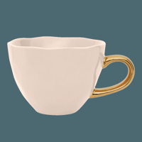 Good Morning kop Cappuccino / Thee Ø11 cm - Oudroze (set van 4)
