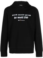 Kiton hoodie en coton à slogan imprimé - Noir