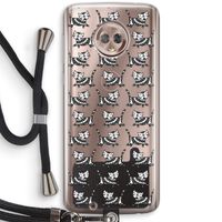 Zwarte poes: Motorola Moto G6 Transparant Hoesje met koord